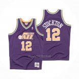 Maglia Utah Jazz John Stockton #12 Mitchell & Ness 1991-92 viola